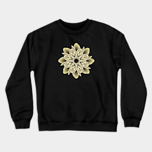 Beautiful White and Golden Artistic Flower Crewneck Sweatshirt